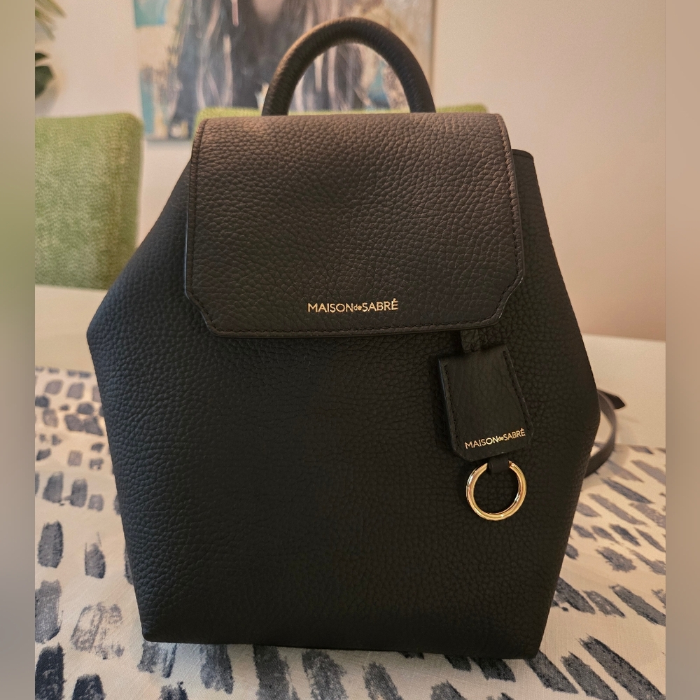 Black Leather Backpack